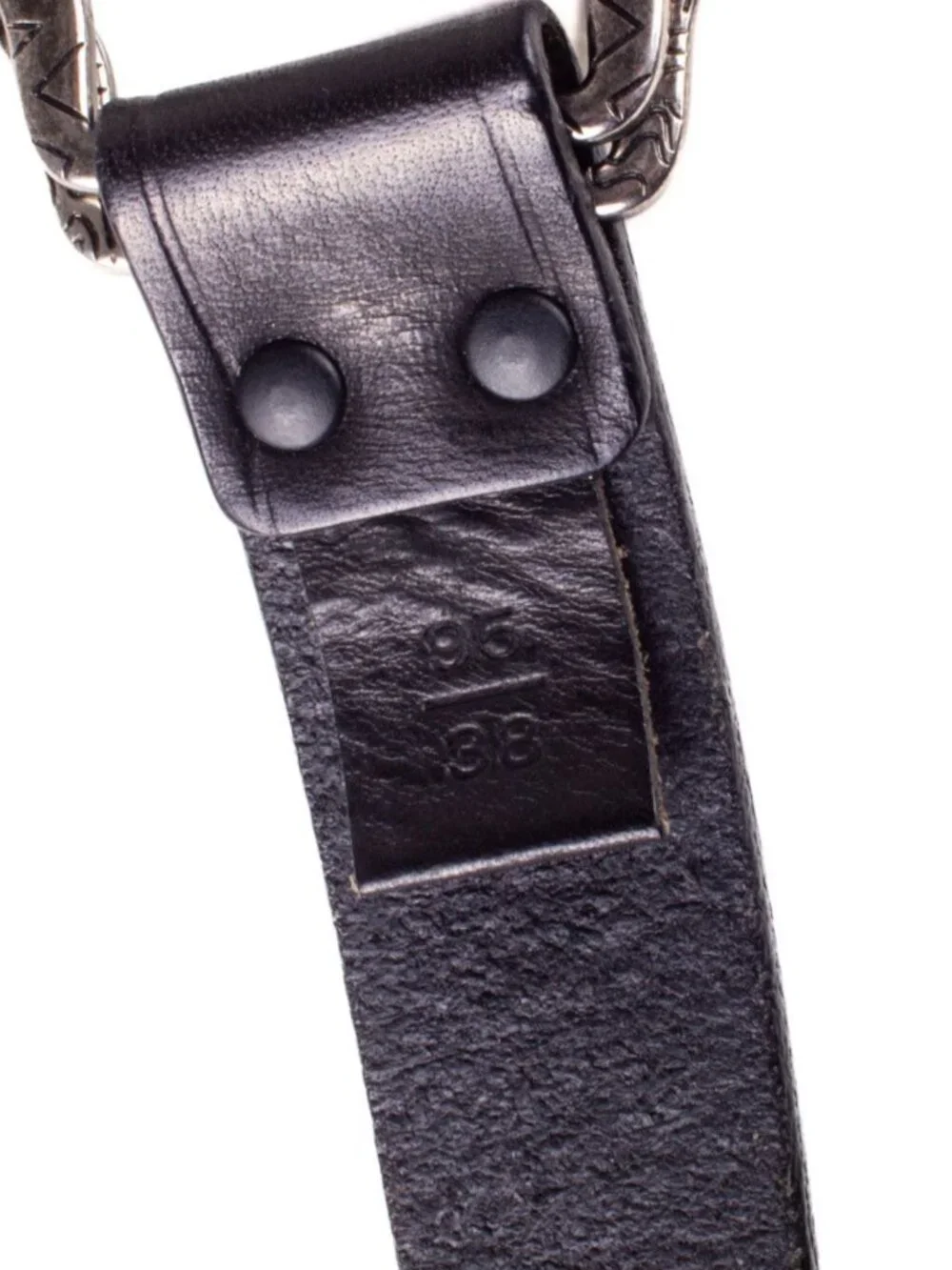 LANVIN Black Blue 2-Tone Nylon Leather Belt